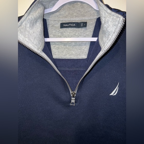 Nautica Mens Navy Quarter-Zip Pullover - Picture 2 of 6